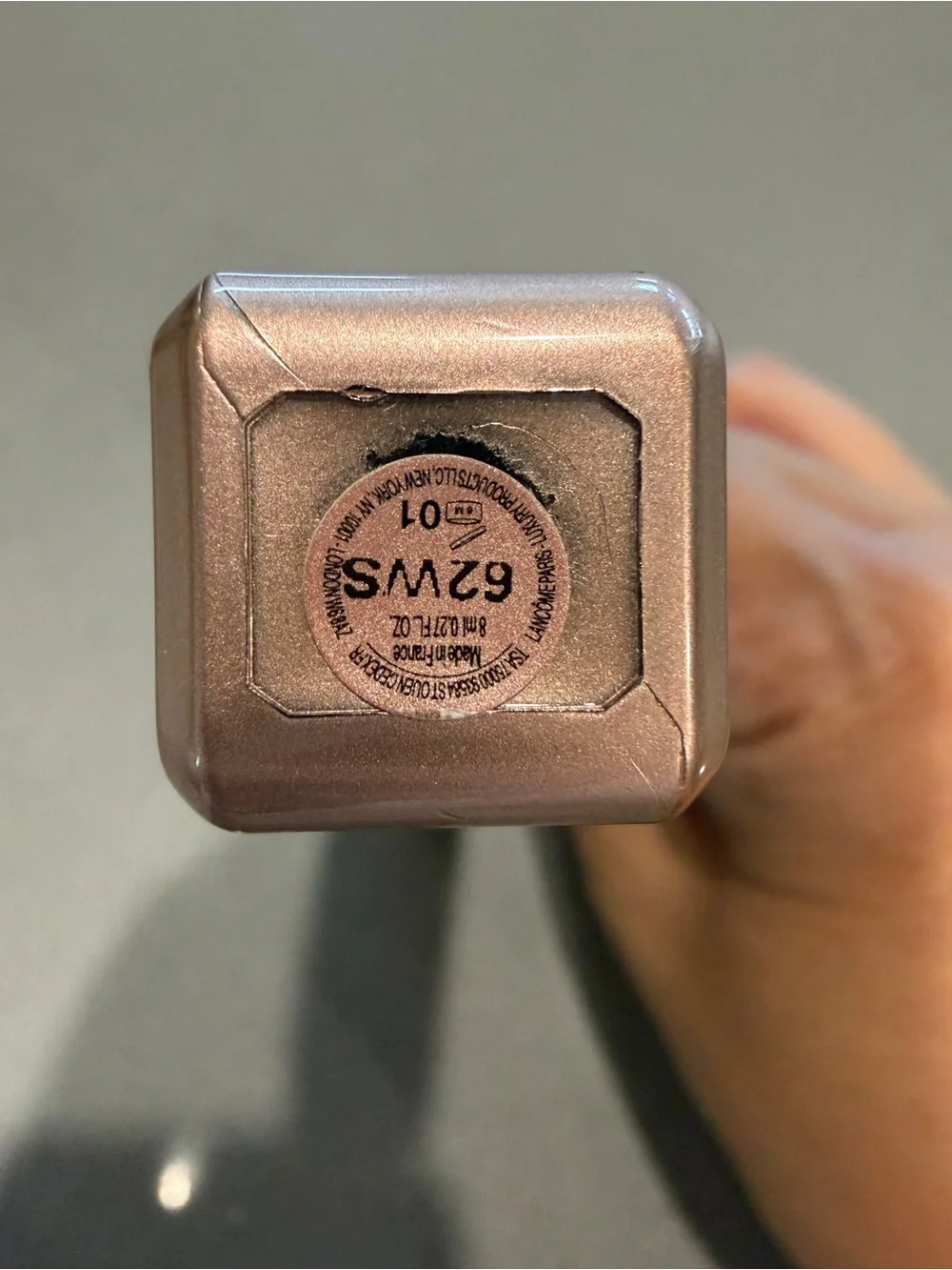 Lancome metallic rose gold makeup tube